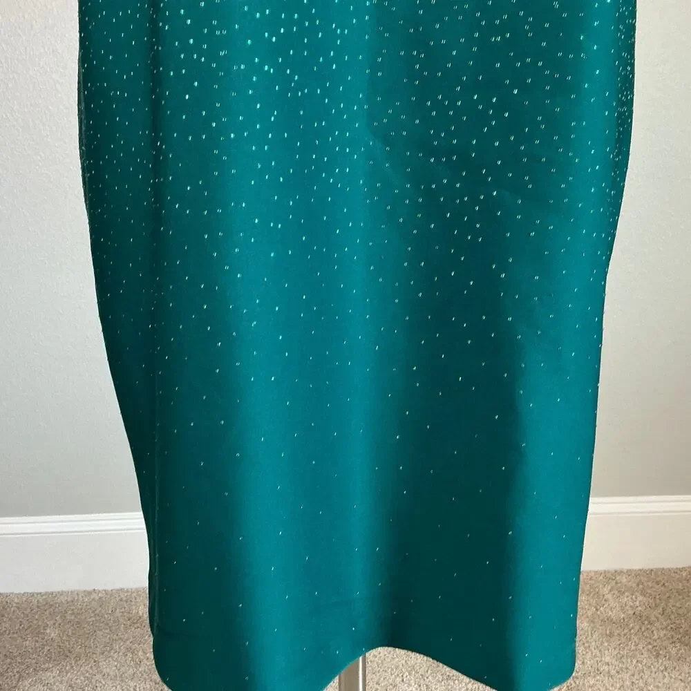 Calvin Klein Green Cocktail Dress Sequin Sleeveless Knee Length Sheath Size 22W - Picture 10 of 13